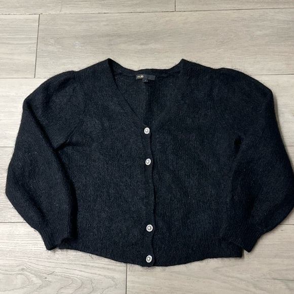 Maje | Embellished Black Cardigan Size 2‎ - Picture 2 of 15